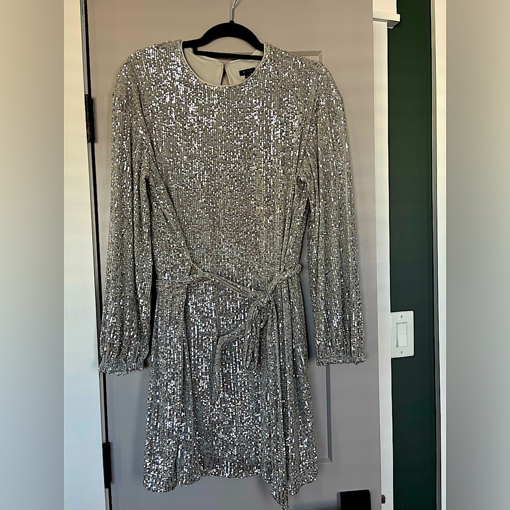 Sliver Sequin Dress Size Large